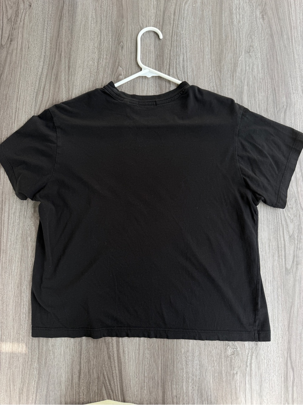 ATM Anthony Thomas Melillo Washed Black Cotton Boxy Crop T-Shirt Size Medium
